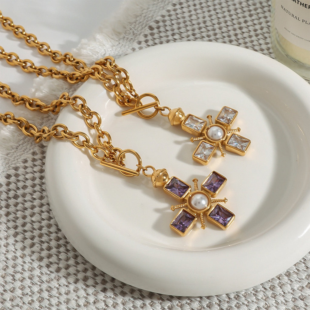Cross Necklace (Transparent)