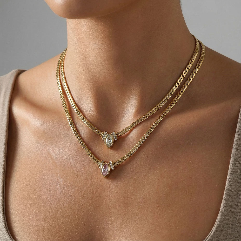 Zircon Necklace (Pink)