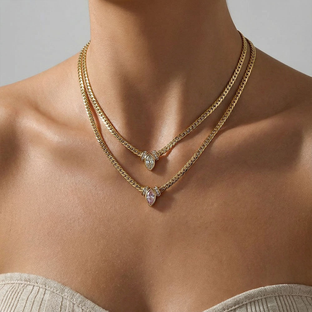Zircon Necklace (Pink)