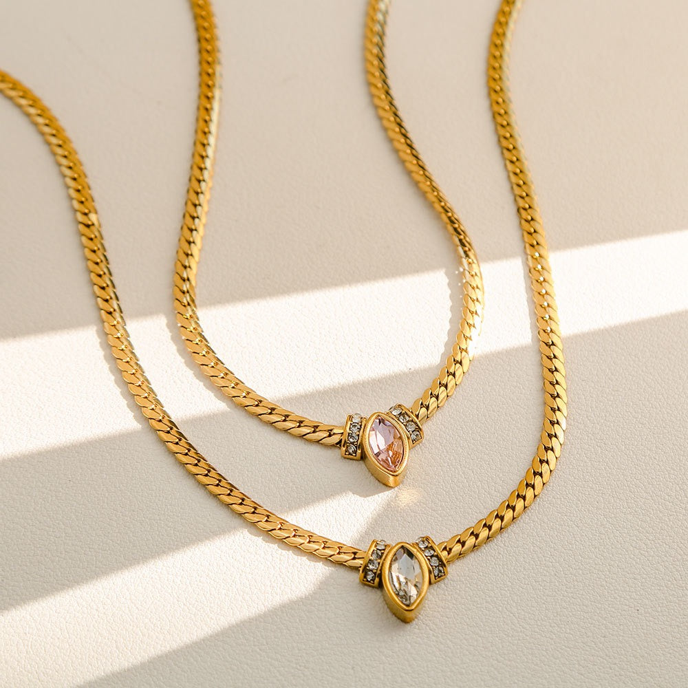 Zircon Necklace (Pink)